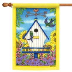 Sunflower And Weathervane Swallowtail Outdoor House Flag 40" X 28"