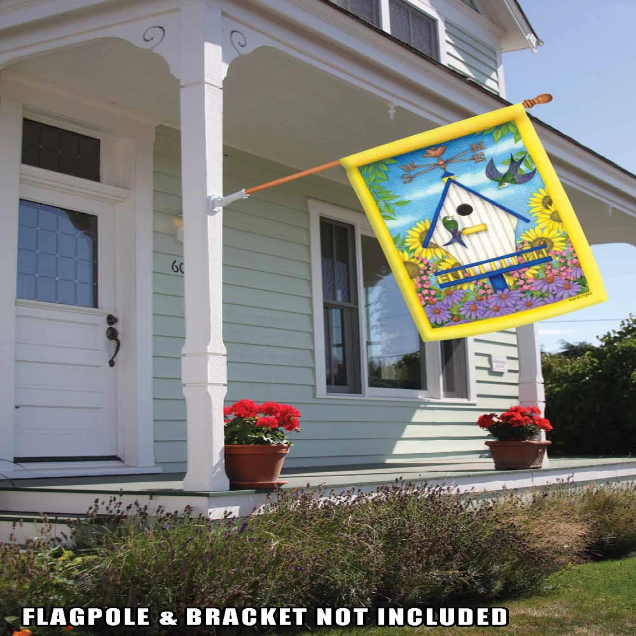 Sunflower And Weathervane Swallowtail Outdoor House Flag 40" X 28" 2 Sunflower And Weathervane Swallowtail Outdoor House Flag 40" X 28" - Image 2