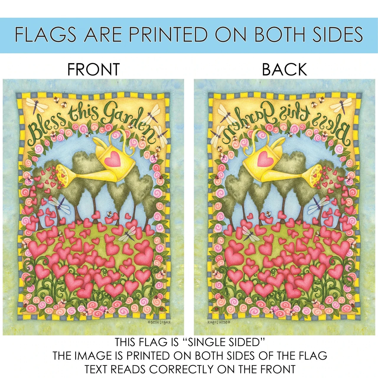 Bless This Garden Outdoor House Flag 40" X 28" 4 Bless This Garden Outdoor House Flag 40" X 28" - Image 4