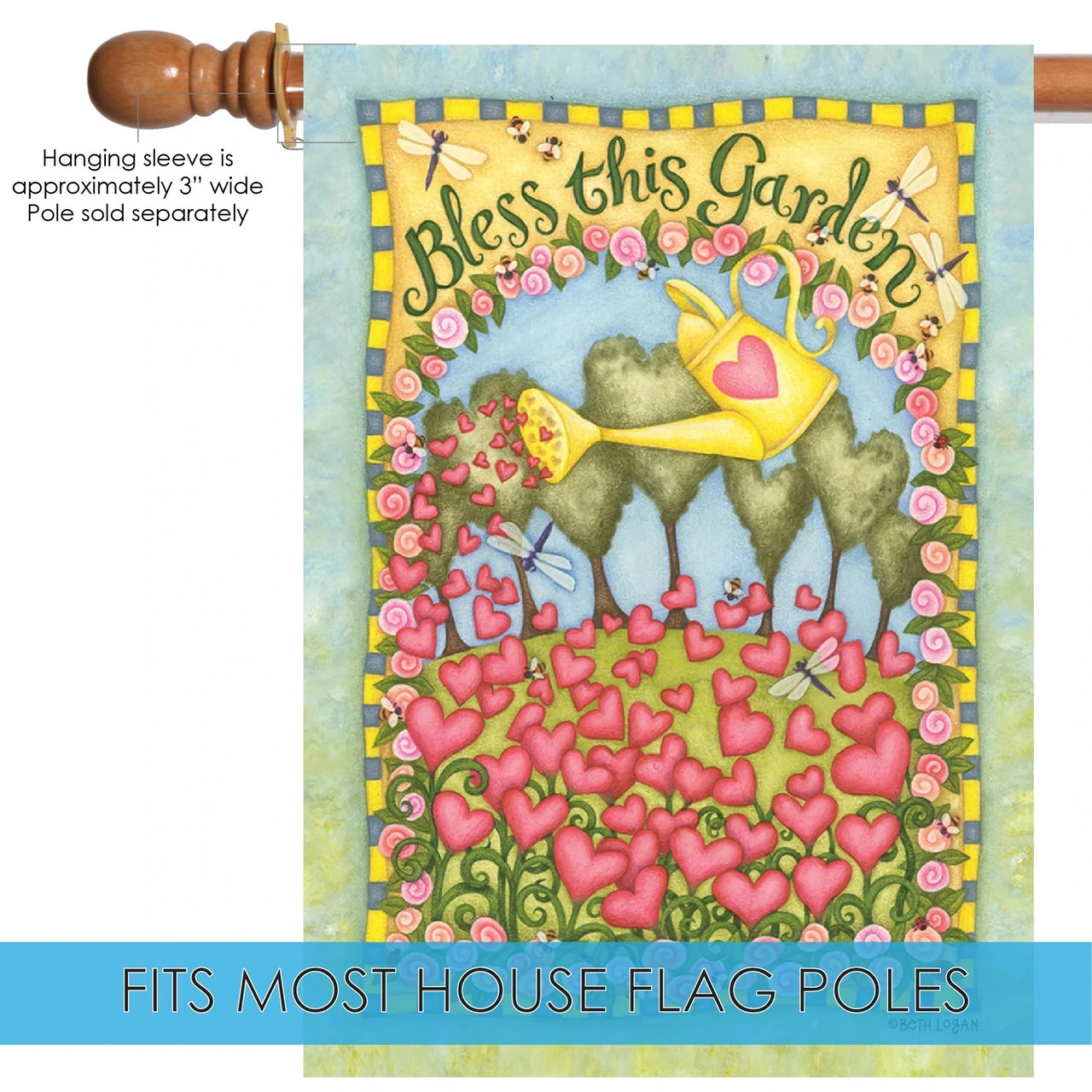 Bless This Garden Outdoor House Flag 40" X 28" 5 Bless This Garden Outdoor House Flag 40" X 28" - Image 5
