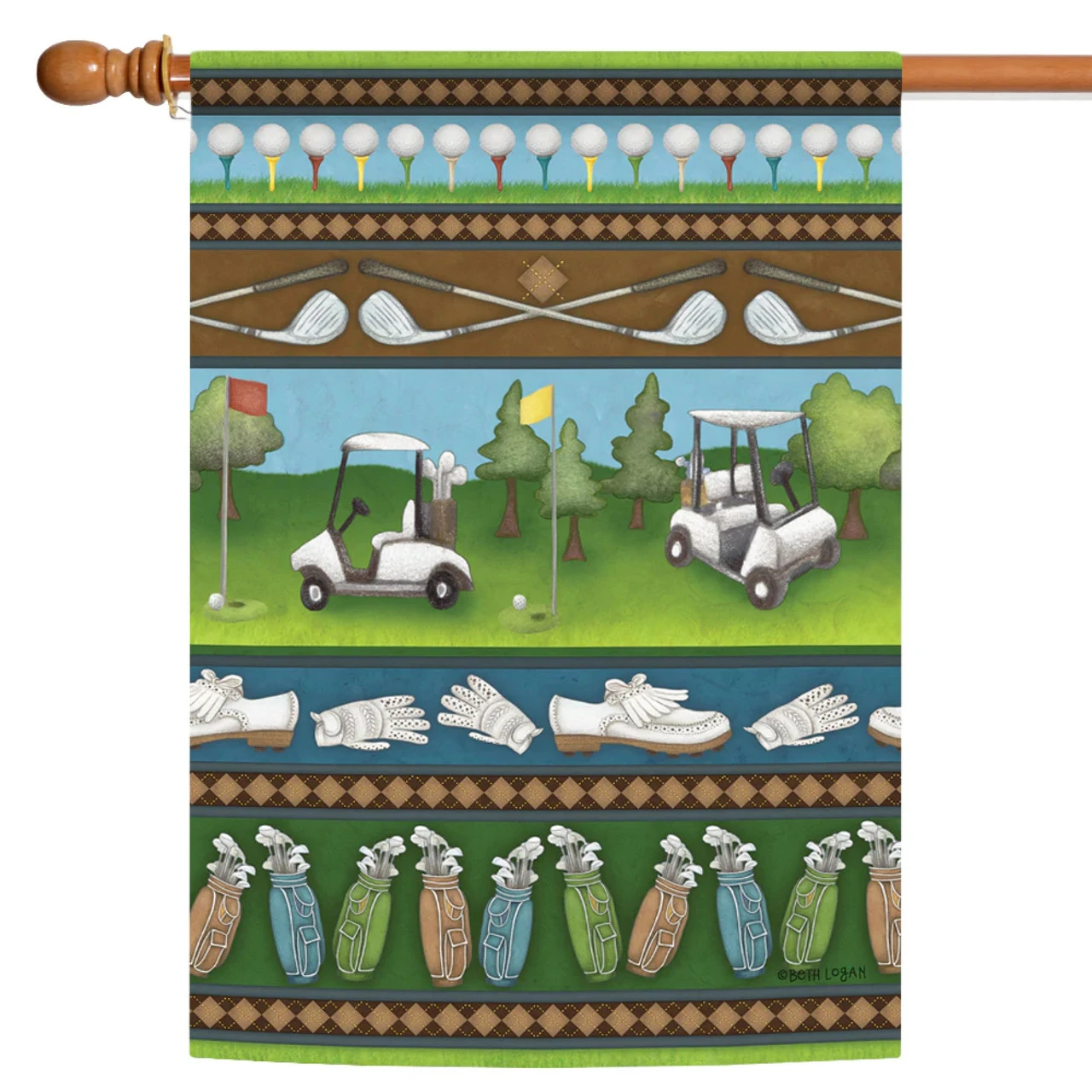 Country Club Collage Outdoor House Flag 40" X 28" 1 Country Club Collage Outdoor House Flag 40" X 28"