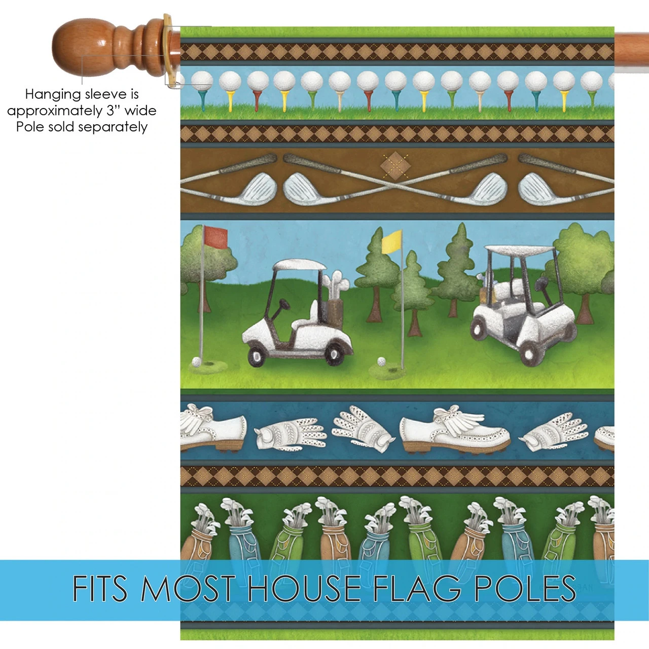 Country Club Collage Outdoor House Flag 40" X 28" 5 Country Club Collage Outdoor House Flag 40" X 28" - Image 5