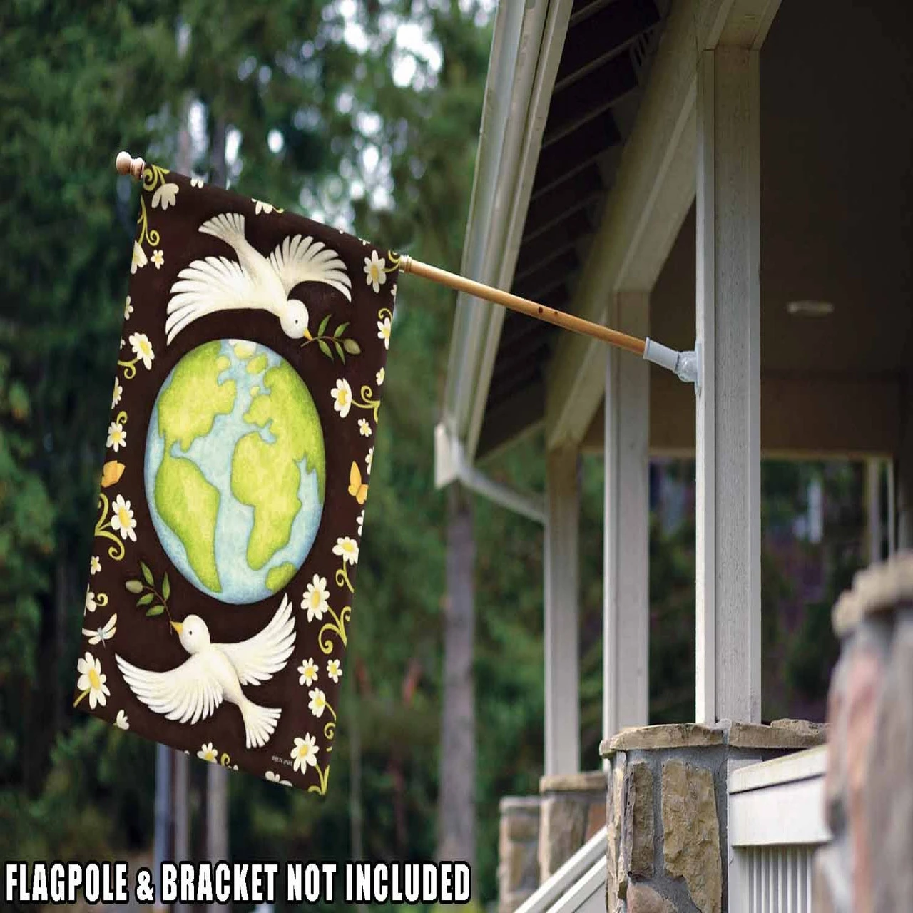 The Two Doves Outdoor House Flag 40" X 28" 2 The Two Doves Outdoor House Flag 40" X 28" - Image 2