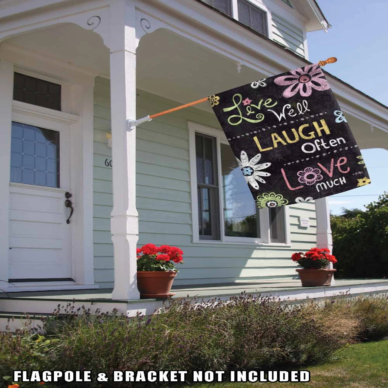 Inspirational "Live Laugh Love" Chalkboard Outdoor House Flag 40" X 28" 2 Inspirational "Live Laugh Love" Chalkboard Outdoor House Flag 40" X 28" - Image 2