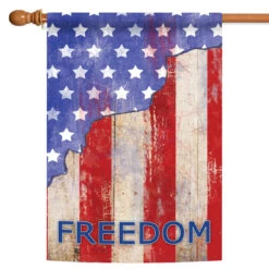 Patriotic Freedom Stars And Stripes Outdoor House Flag 40" X 28"
