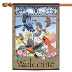 Welcome Flying Birds Outdoor House Flag 40" X 28"