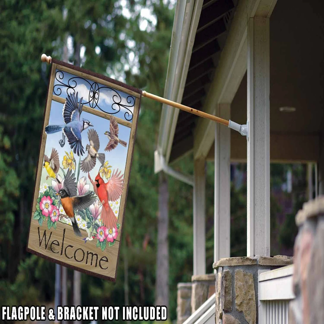 Welcome Flying Birds Outdoor House Flag 40" X 28" 2 Welcome Flying Birds Outdoor House Flag 40" X 28" - Image 2