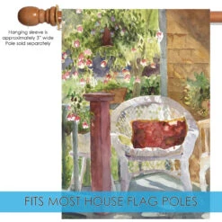 Watercolor Wicker Outdoor House Flag 40" X 28" -PatioVibe Shop 109843205 95395.1682374804