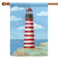 West Quoddy Head Lighthouse Outdoor House Flag 40" X 28"