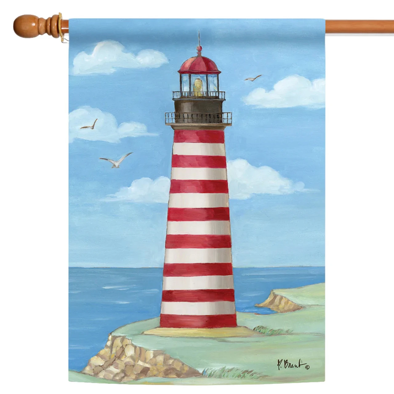 West Quoddy Head Lighthouse Outdoor House Flag 40" X 28" 1 West Quoddy Head Lighthouse Outdoor House Flag 40" X 28"