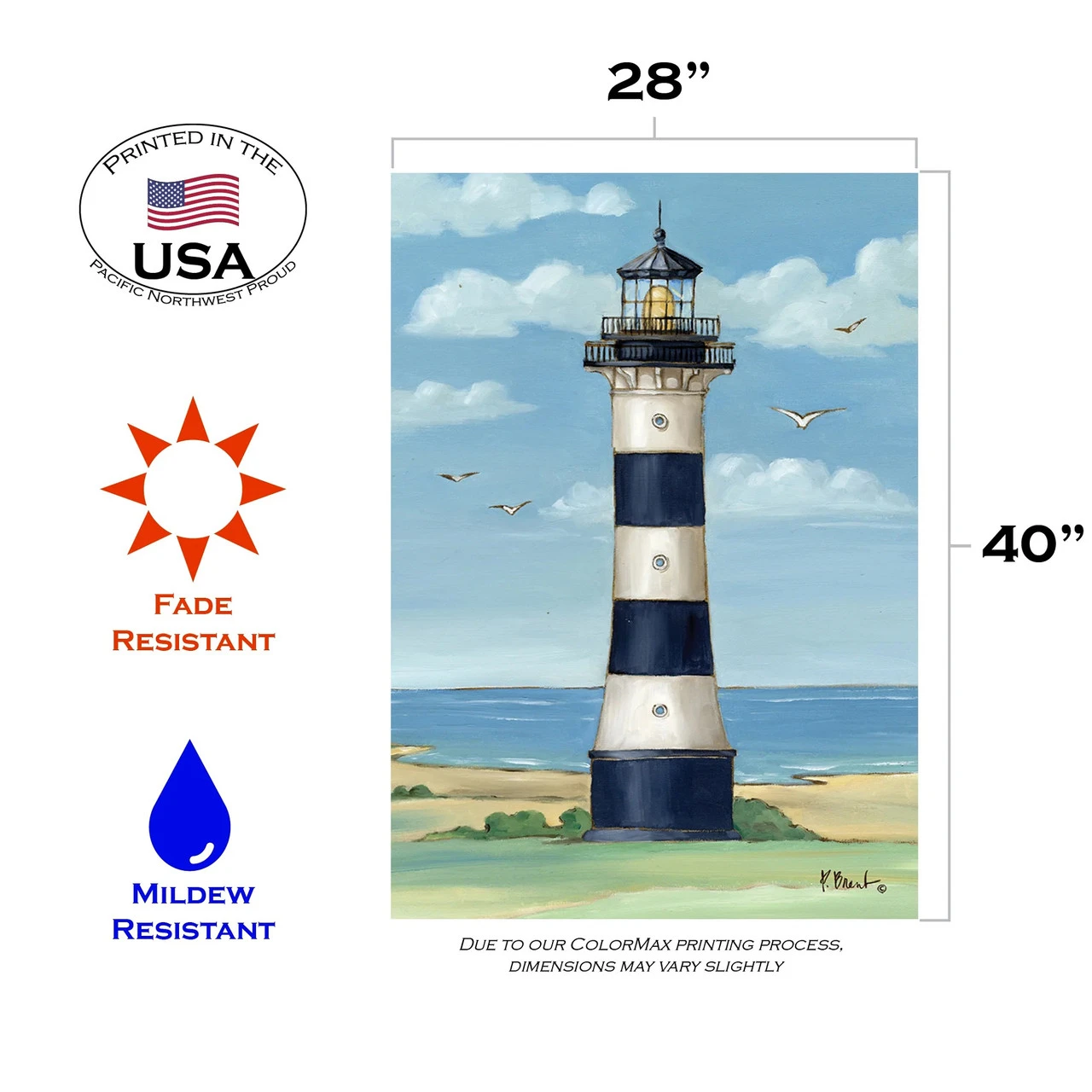 Cape Canaveral Lighthouse Outdoor House Flag 40" X 28" 3 Cape Canaveral Lighthouse Outdoor House Flag 40" X 28" - Image 3