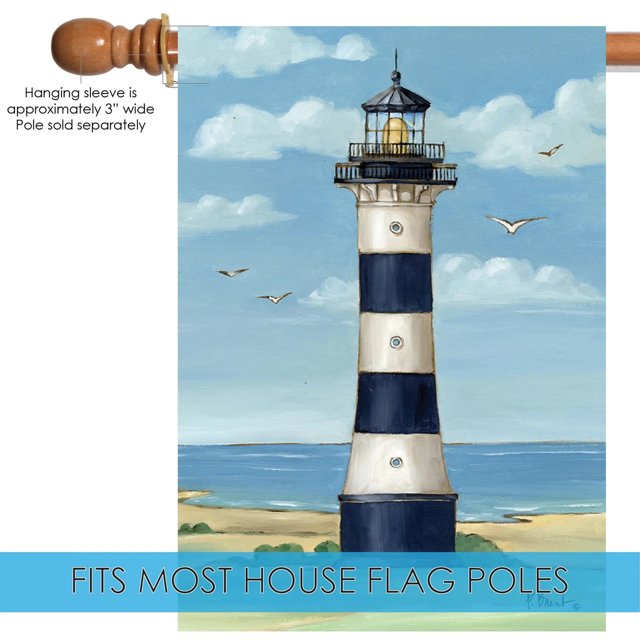 Cape Canaveral Lighthouse Outdoor House Flag 40" X 28" 5 Cape Canaveral Lighthouse Outdoor House Flag 40" X 28" - Image 5