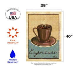 Espresso Stamp Outdoor House Flag 40" X 28" -PatioVibe Shop 109860203 04068.1682374736