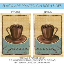 Espresso Stamp Outdoor House Flag 40" X 28" -PatioVibe Shop 109860204 37045.1682374736