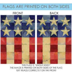 Stars And Stripes On Squares Patriotic Outdoor House Flag 40" X 28" -PatioVibe Shop 109863204 41887.1682374724