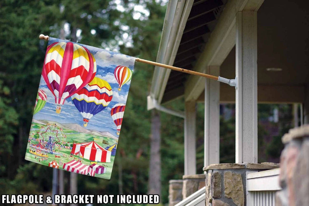 Fair Balloons Outdoor House Flag 40" X 28" 2 Fair Balloons Outdoor House Flag 40" X 28" - Image 2