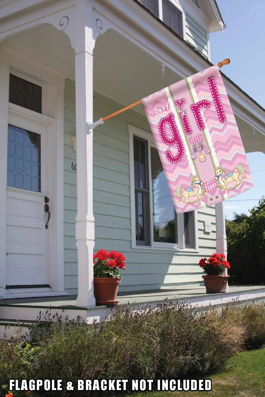 It's A Baby Girl Outdoor House Flag 40" X 28" 2 It's A Baby Girl Outdoor House Flag 40" X 28" - Image 2