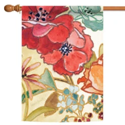 Watercolor Bouquet Outdoor House Flag 40" X 28"