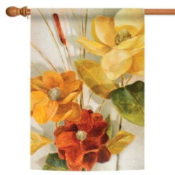 Cattail And Pond Flower Outdoor House Flag 40" X 28"