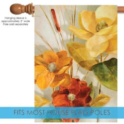 Cattail And Pond Flower Outdoor House Flag 40" X 28" -PatioVibe Shop 109873205 65899.1682374790