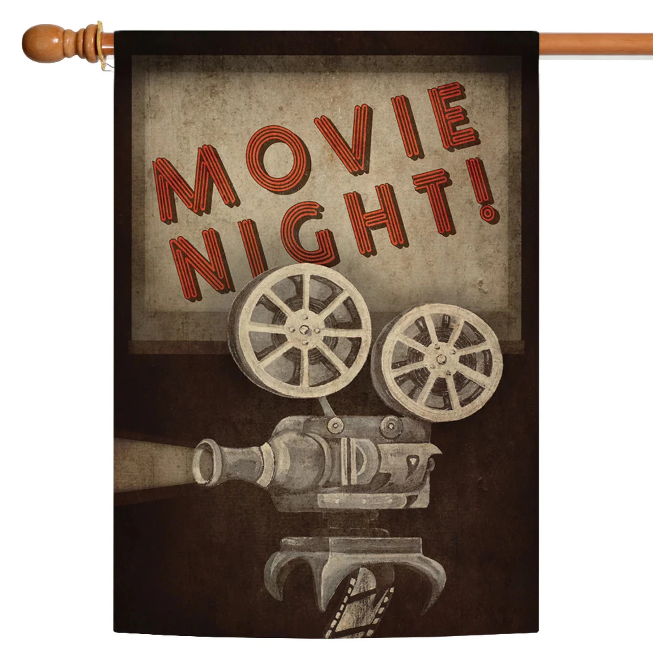 Movie Night Outdoor House Flag 40" X 28" 1 Movie Night Outdoor House Flag 40" X 28"