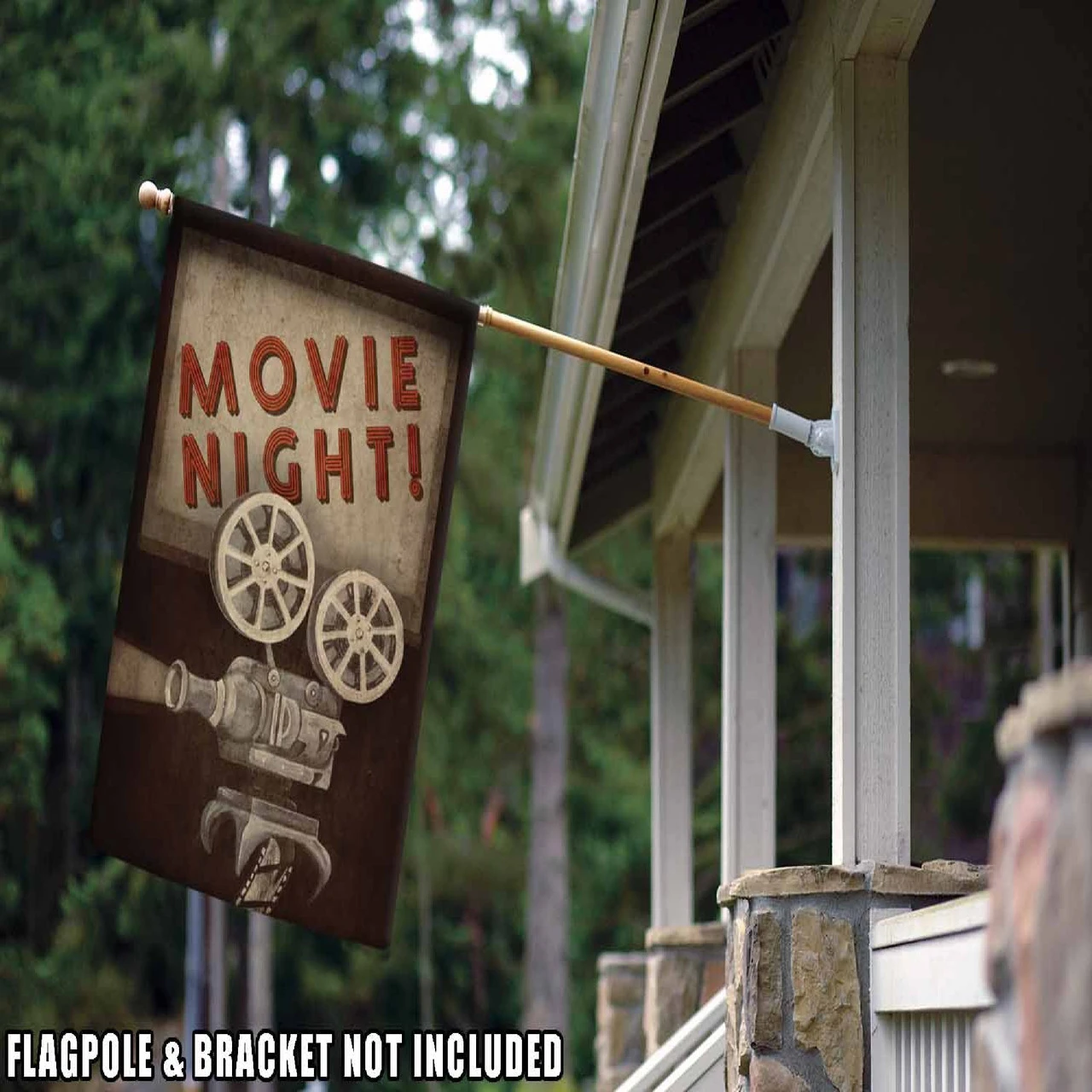 Movie Night Outdoor House Flag 40" X 28" 2 Movie Night Outdoor House Flag 40" X 28" - Image 2
