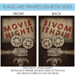 Movie Night Outdoor House Flag 40" X 28" 8 Movie Night Outdoor House Flag 40" X 28" -PatioVibe Shop 109880 4 47982.1682374765