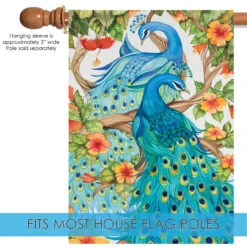 Precious Peacocks Outdoor House Flag 40" X 28" 9 Precious Peacocks Outdoor House Flag 40" X 28" -PatioVibe Shop 109884 5 65235.1682374751