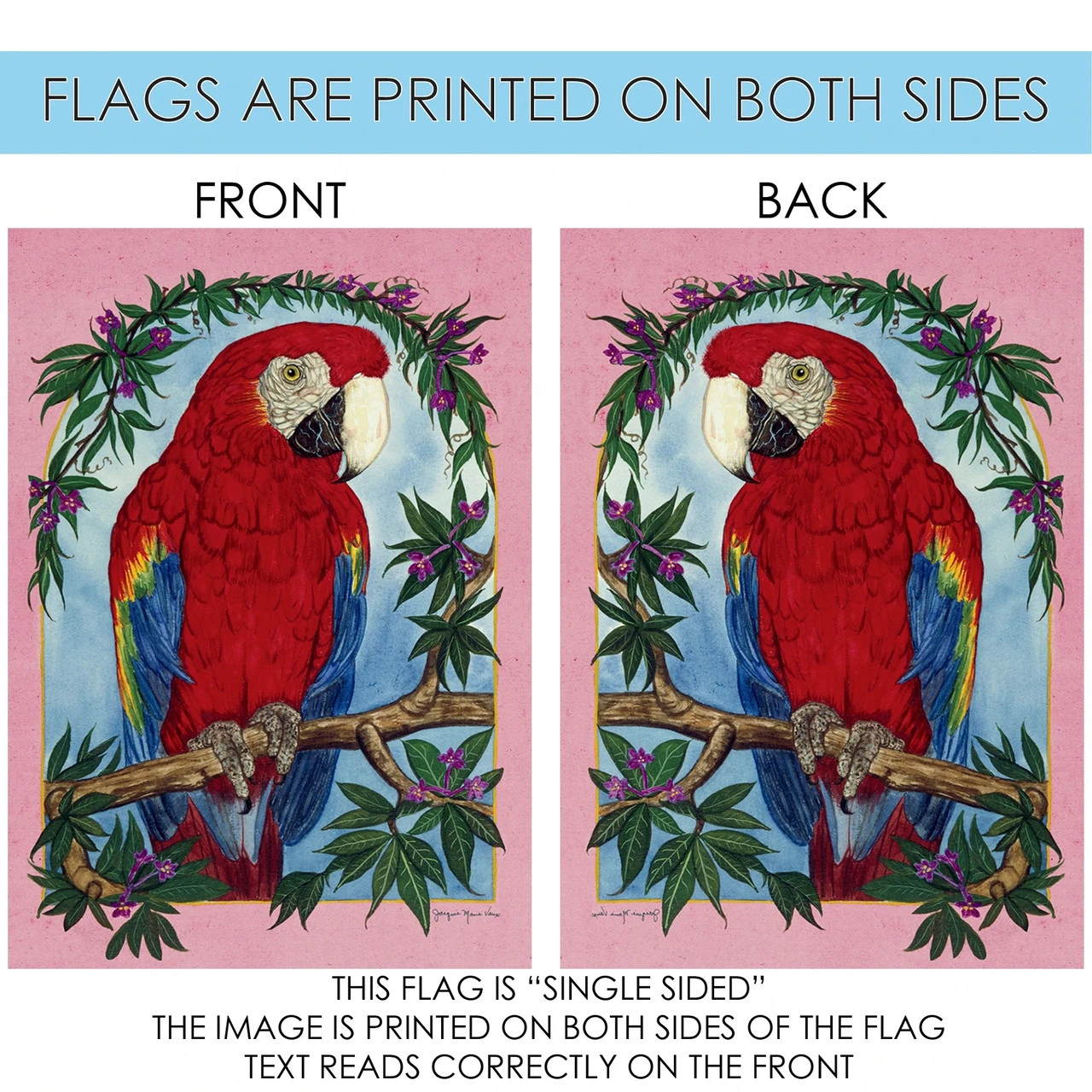 Parrot Perch Outdoor House Flag 40" X 28" 4 Parrot Perch Outdoor House Flag 40" X 28" - Image 4