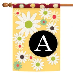 Floral Monogram A Outdoor House Flag 40" X 28"
