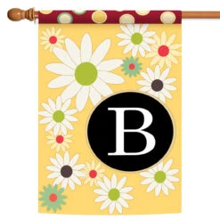 Floral Monogram B Outdoor House Flag 40" X 28"