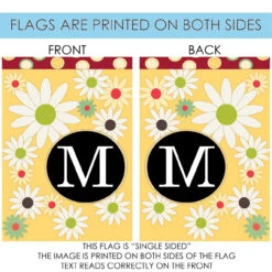Floral Monogram Letter M Outdoor House Flag 40" X 28" -PatioVibe Shop 109908 4 31264.1682374657