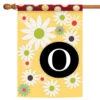 Floral Monogram Letter O Outdoor House Flag 40" X 28"