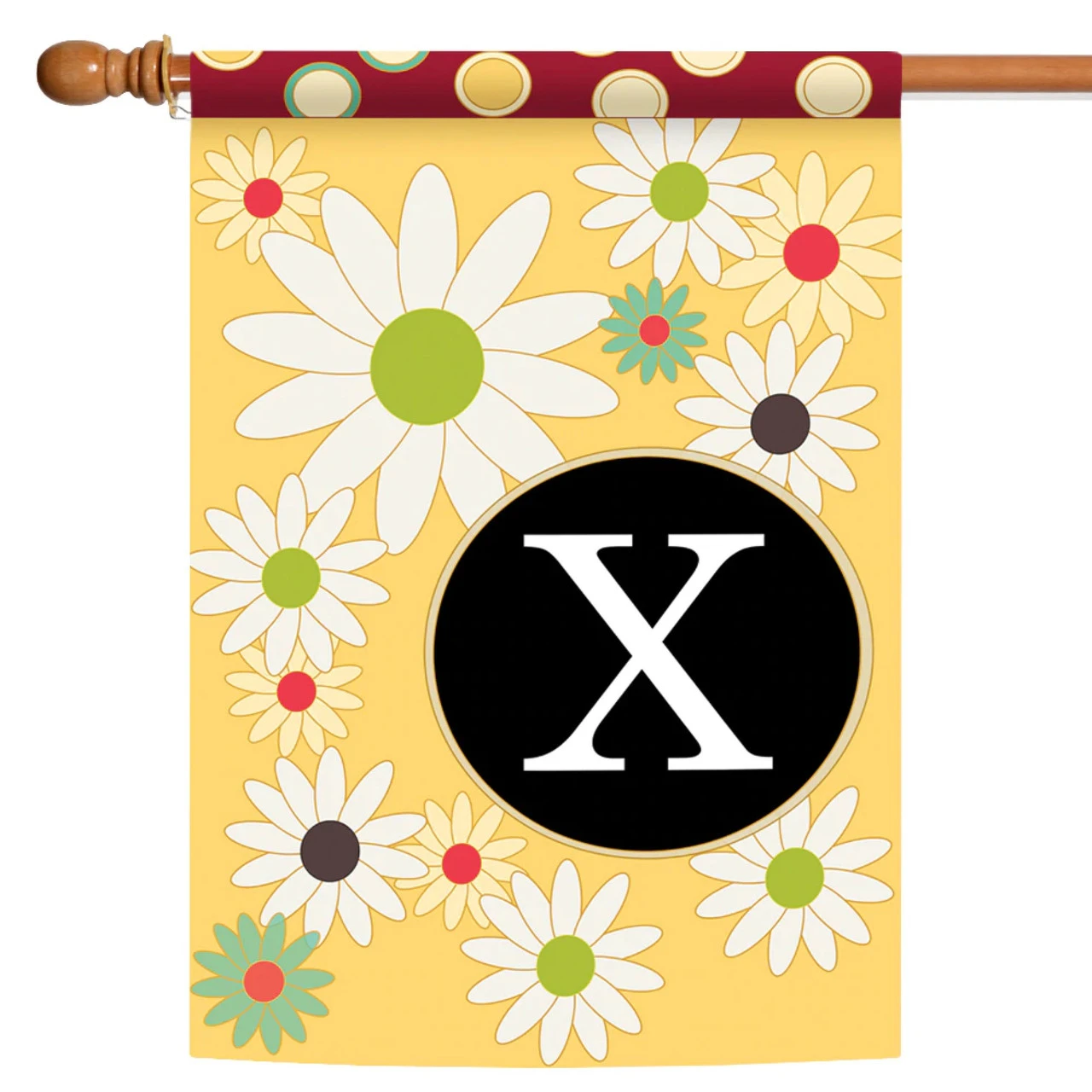 Floral Monogram Letter X Outdoor House Flag 40" X 28" 1 Floral Monogram Letter X Outdoor House Flag 40" X 28"
