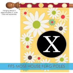 Floral Monogram Letter X Outdoor House Flag 40" X 28" 9 Floral Monogram Letter X Outdoor House Flag 40" X 28" -PatioVibe Shop 109919 5 06854.1682374641