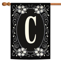 Classic Monogram Letter C Outdoor House Flag 40" X 28"