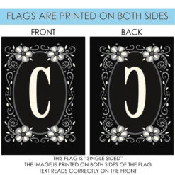 Classic Monogram Letter C Outdoor House Flag 40" X 28" -PatioVibe Shop 109924 4 89286.1682372491