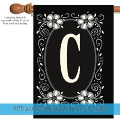 Classic Monogram Letter C Outdoor House Flag 40" X 28" -PatioVibe Shop 109924 5 55897.1682372491