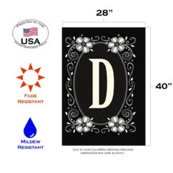 Classic Monogram Letter D Outdoor House Flag 40" X 28" -PatioVibe Shop 109925 3 48699.1682374637
