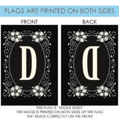 Classic Monogram Letter D Outdoor House Flag 40" X 28" -PatioVibe Shop 109925 4 37982.1682374637