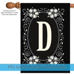 Classic Monogram Letter D Outdoor House Flag 40" X 28" -PatioVibe Shop 109925 5 93049.1682374637