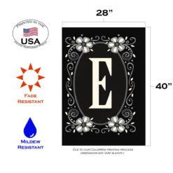Classic Monogram Letter E Outdoor House Flag 40" X 28" -PatioVibe Shop 109926 3 84168.1682374619