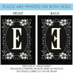Classic Monogram Letter E Outdoor House Flag 40" X 28" -PatioVibe Shop 109926 4 37365.1682374619