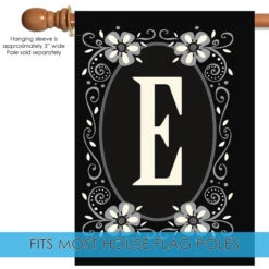 Classic Monogram Letter E Outdoor House Flag 40" X 28" -PatioVibe Shop 109926 5 64445.1682374620