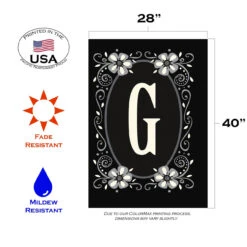 Classic Monogram Letter G Outdoor House Flag 40" X 28" -PatioVibe Shop 109928 3 65110.1682374622