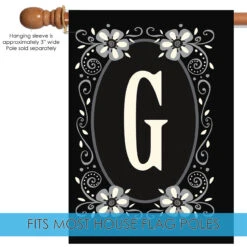 Classic Monogram Letter G Outdoor House Flag 40" X 28" -PatioVibe Shop 109928 5 67468.1682374623