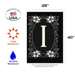 Classic Monogram Letter I Outdoor House Flag 40" X 28" -PatioVibe Shop 109930 3 08676.1682374611