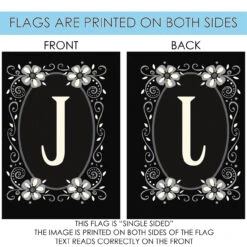 Classic Monogram Letter J Outdoor House Flag 40" X 28" -PatioVibe Shop 109931 4 69738.1682374611