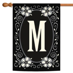 Classic Monogram Letter M Outdoor House Flag 40" X 28"