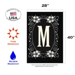Classic Monogram Letter M Outdoor House Flag 40" X 28" -PatioVibe Shop 109934 3 38252.1682374630